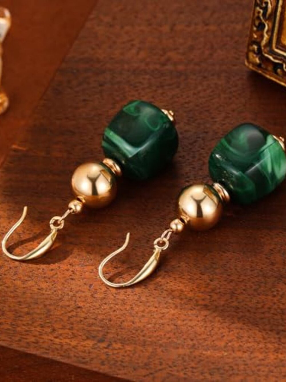 Boho‎ Chunky Beaded Drop Earrings for Women, Resin Beads Dangle Earrings